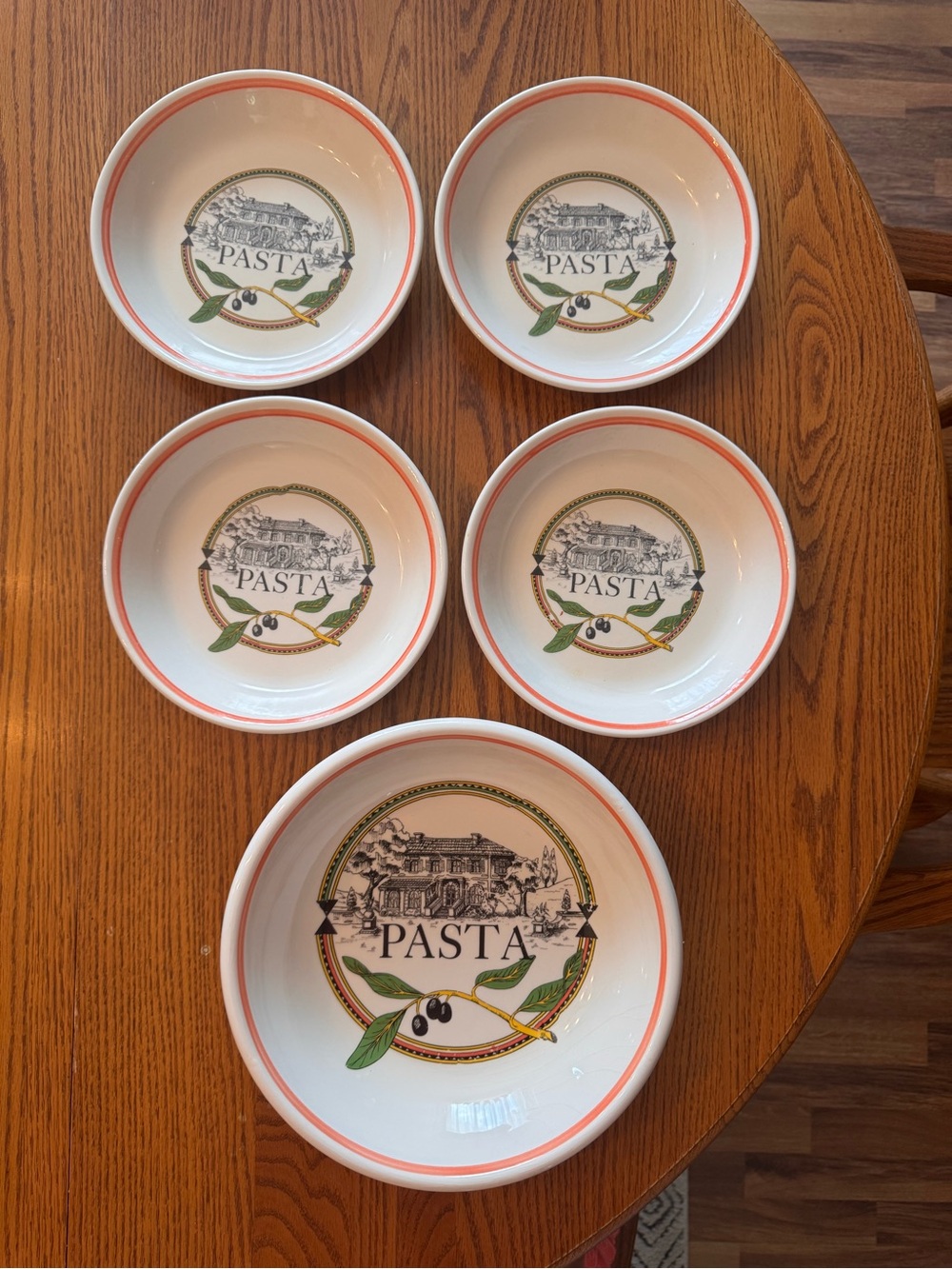 Vintage Himark, Made in Italy, Pasta Serving Bowl Set – 5 Piece Italian Ceramic